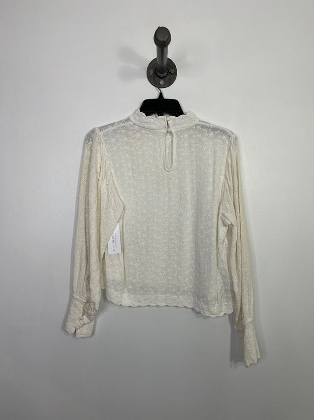 BCBG White Eyelet Longsleeve