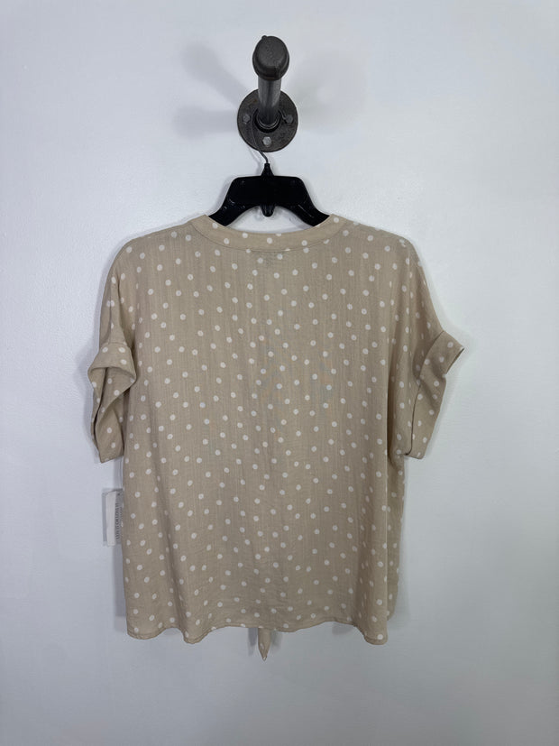 Tahari Beige Poka Dot Blouse