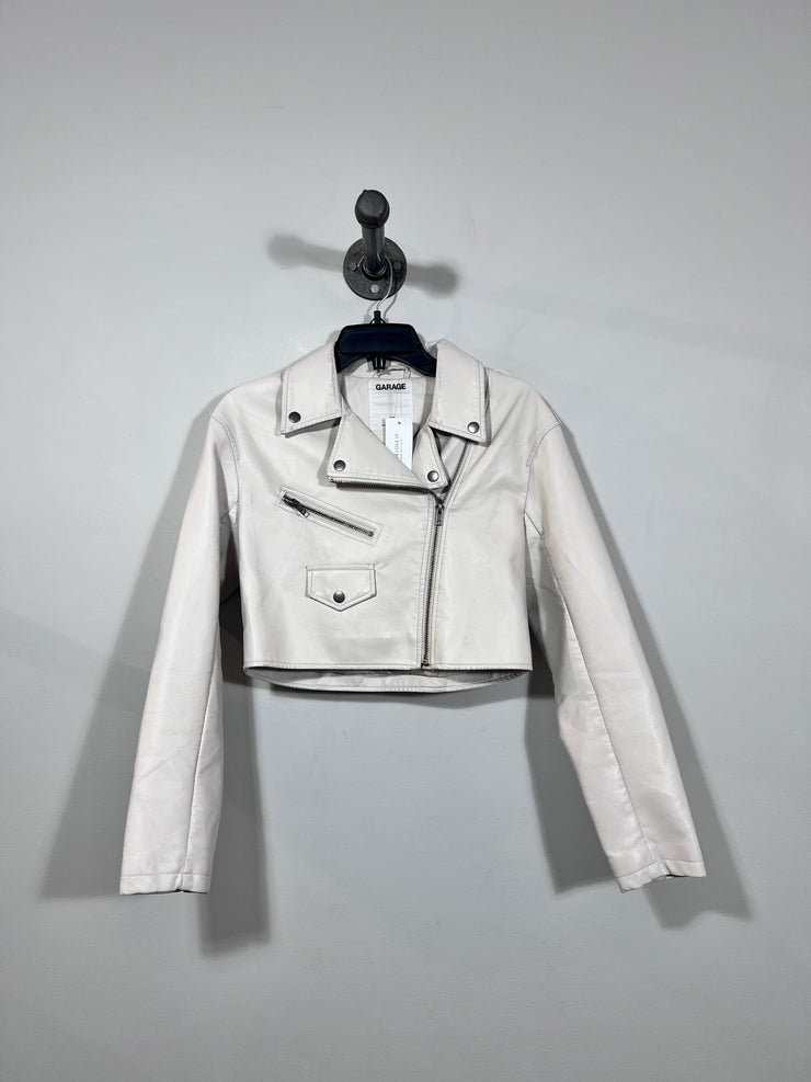 Garage Cream Leather Jacket