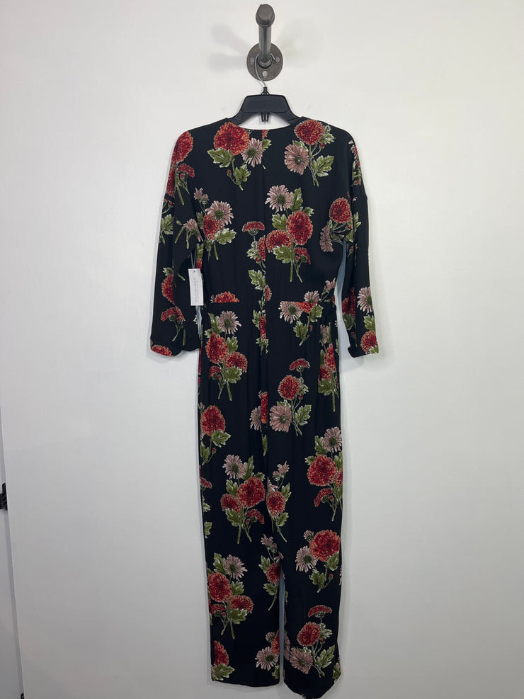 Zara Black Floral Jumpsuit