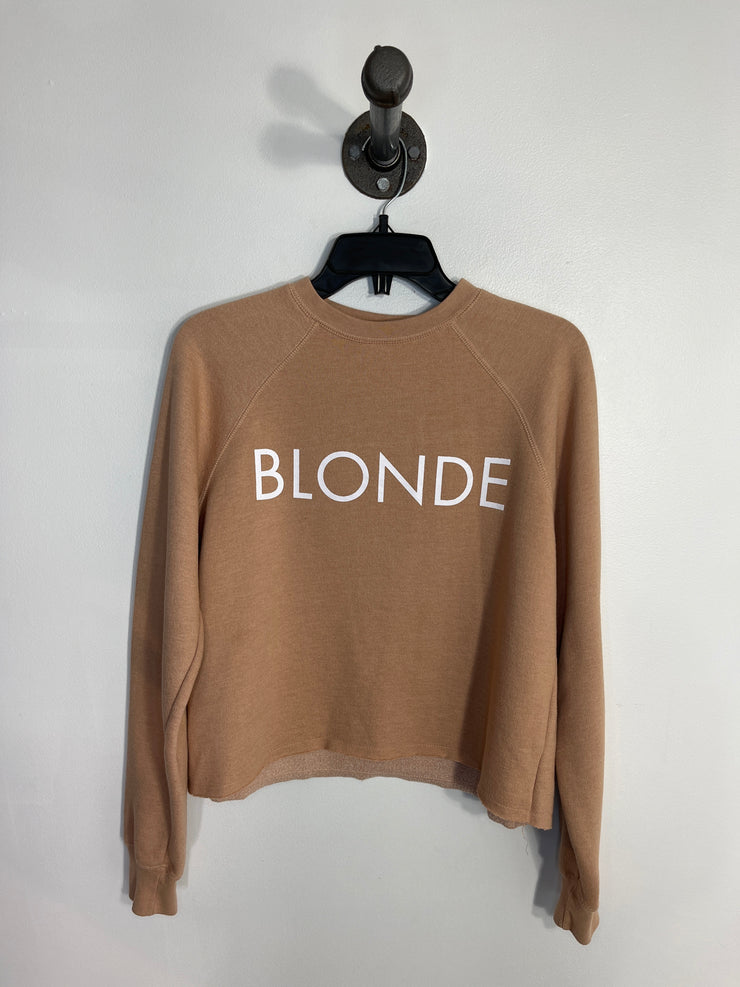 Brunette Taupe Crop Sweatshirt