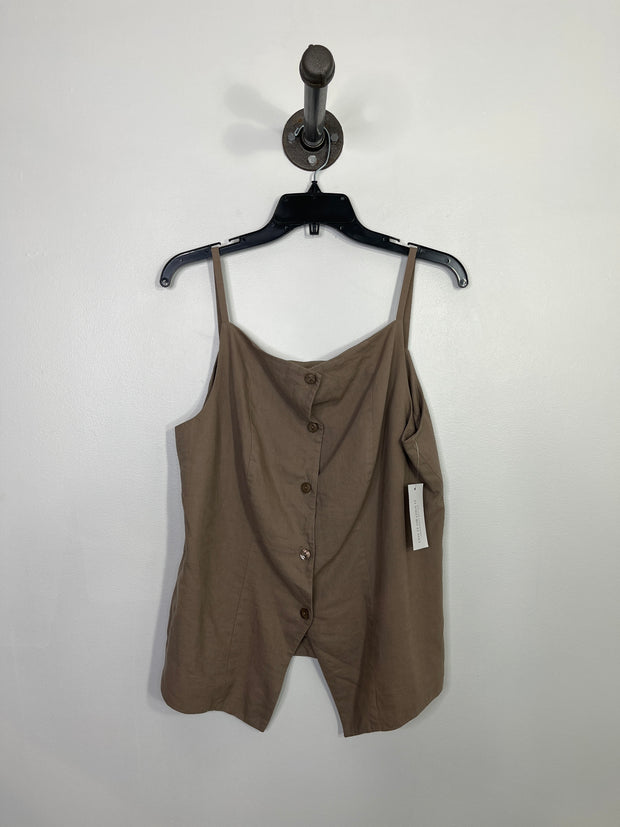 Reitmans Brown Button-Up Tank