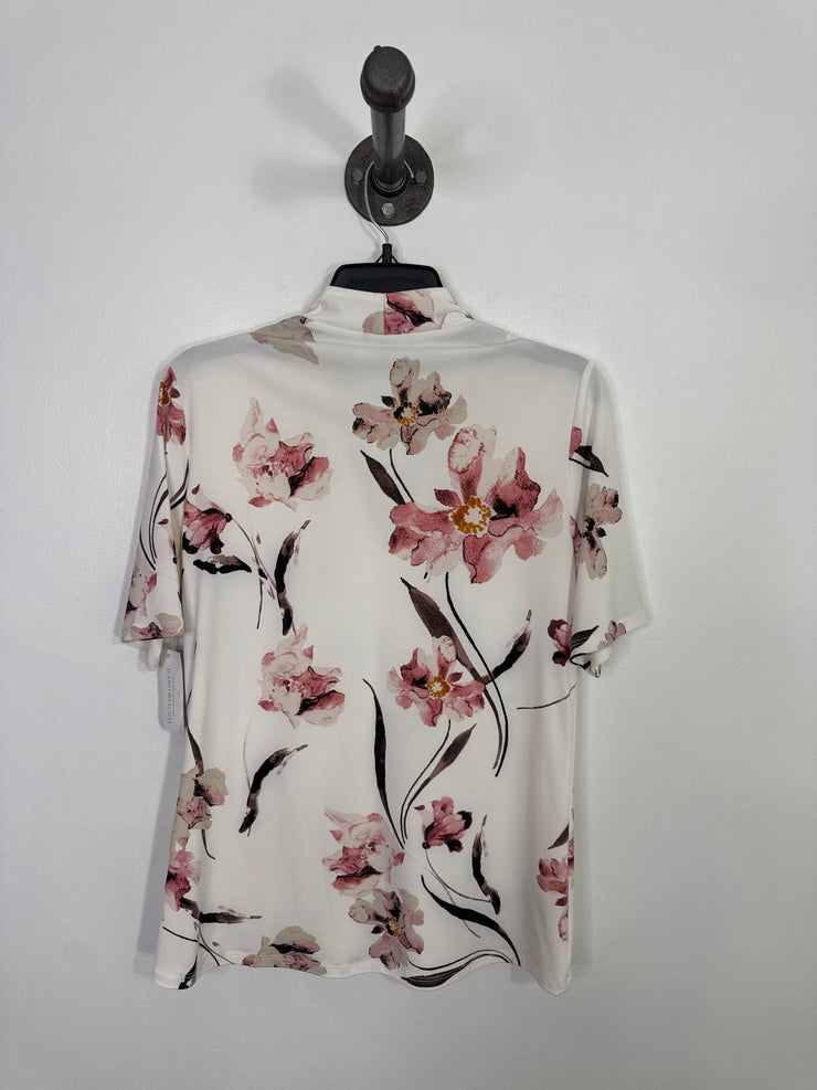 Le Chateau Wht Floral Shirt
