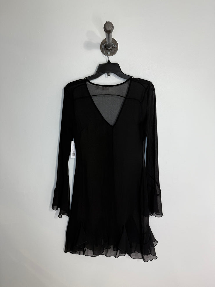 Wilfred Sheer Black Mini Dress