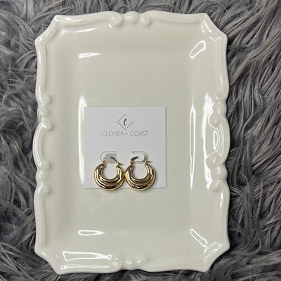 Gold Plated Ripple Hoops