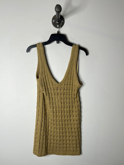 Miou Muse Brown Crochet Dress
