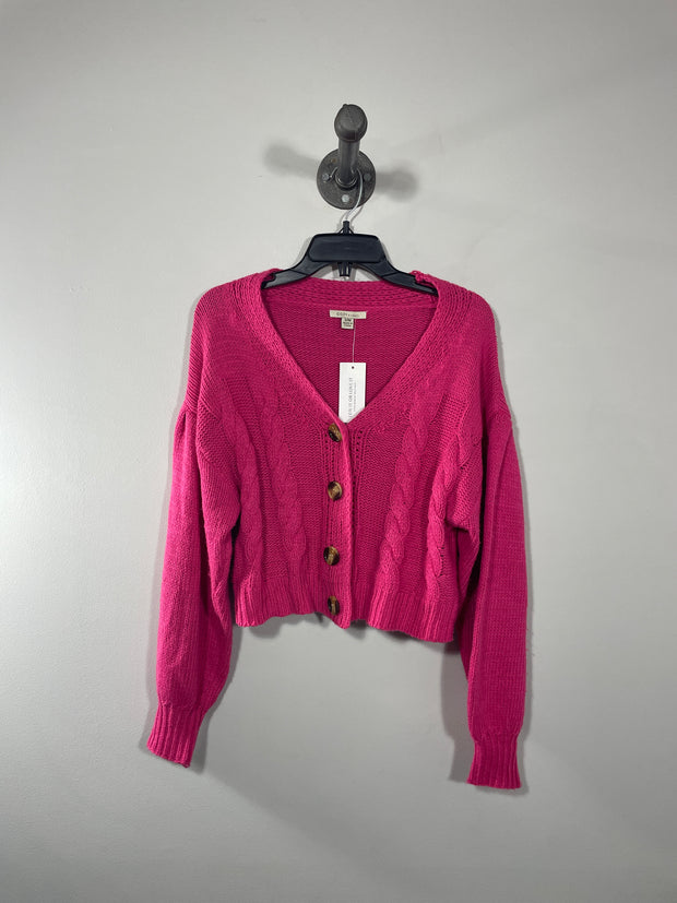 Cozy Hot Pink Crop Cardi