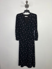 MNG Black Floral Midi Dress