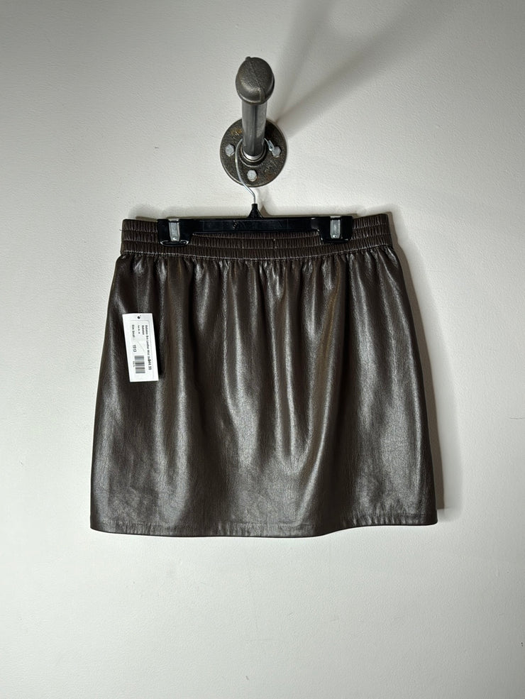 Babaton Brn Leather Mini Skirt