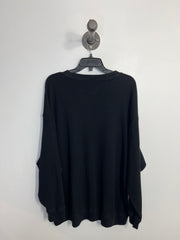 Aerie Black Waffle Crewneck