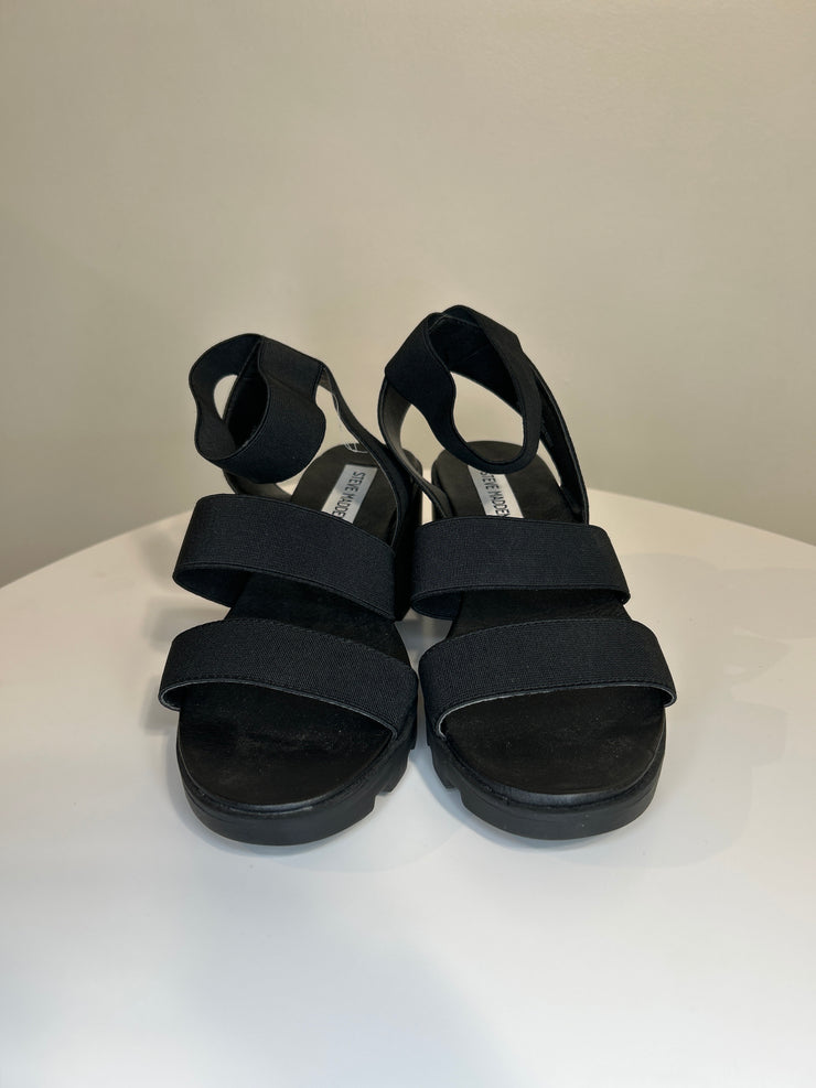 Steve. M Blk Strappy Heels