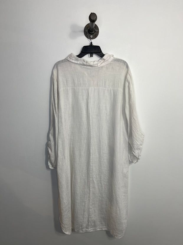 Made in Italy Wht Linen Dress