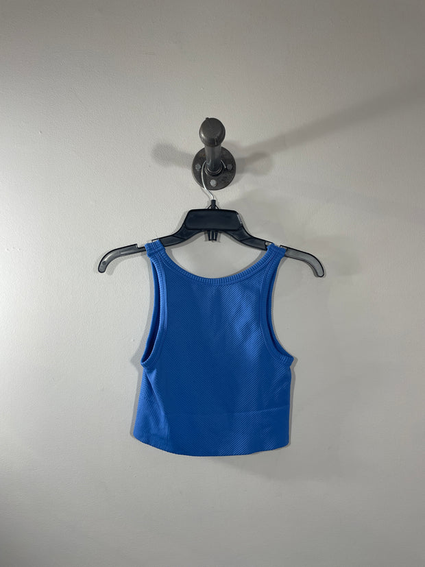 Nikibiki Blue Ribbed Crop Tank