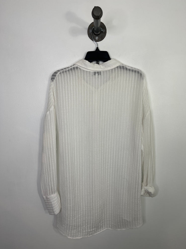 ACOA White Sheer Button Up