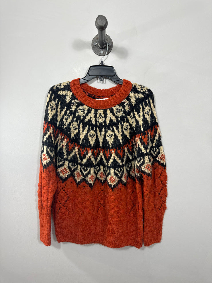 Industry Red Pattern Sweater