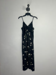 Topshop Blk Daisy Satin Maxi