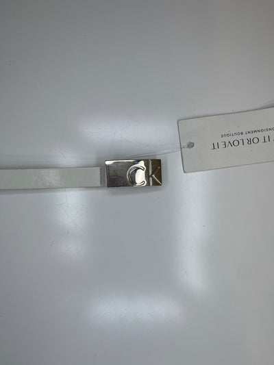 Calvin K White Logo Belt