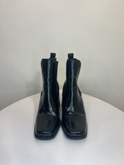 Raid Black Glossy Ankle Boots