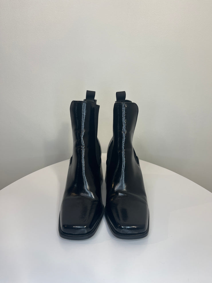 Raid Black Glossy Ankle Boots