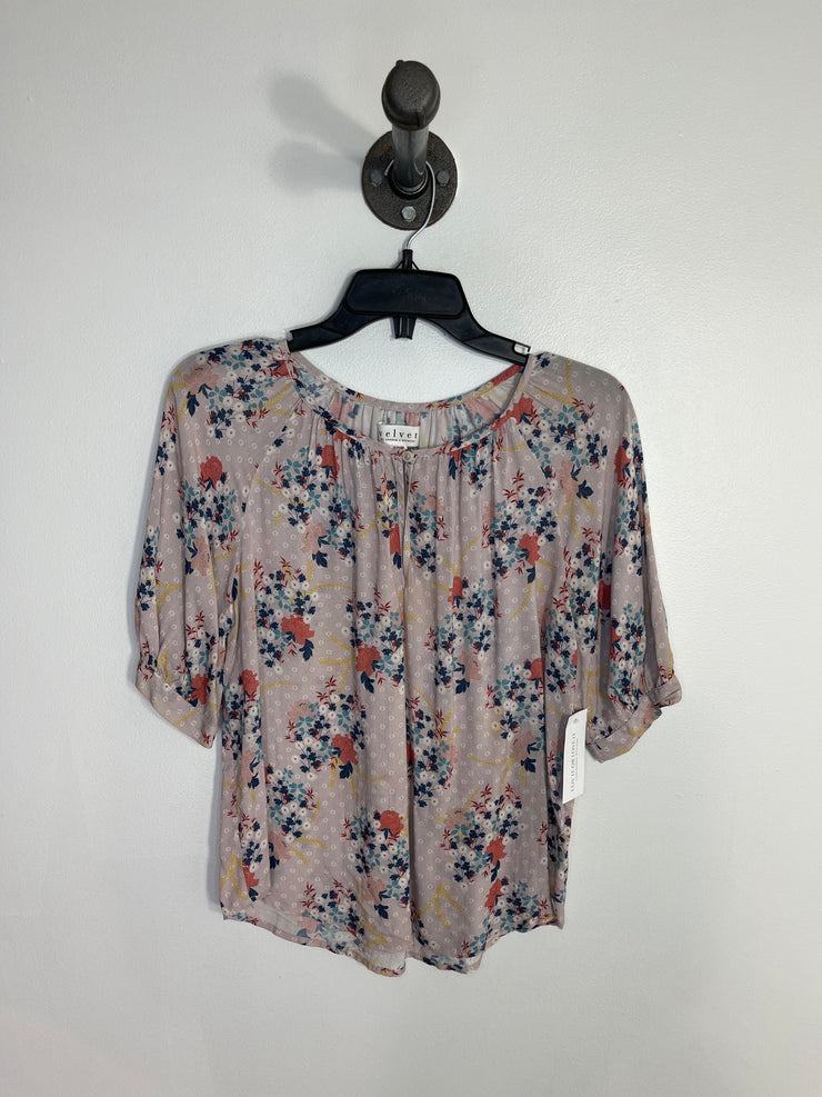 Velvet Pink Floral Blouse