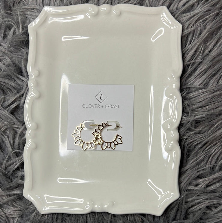 Gold Plated Daisy Hoops