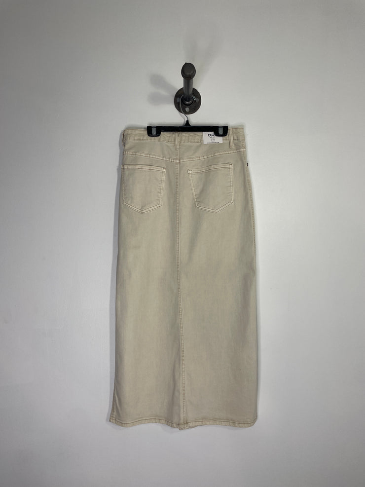 Oat Cream Denim Maxi Skirt