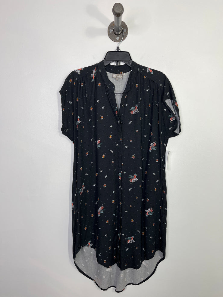 Chai Black Pattern Midi Dress