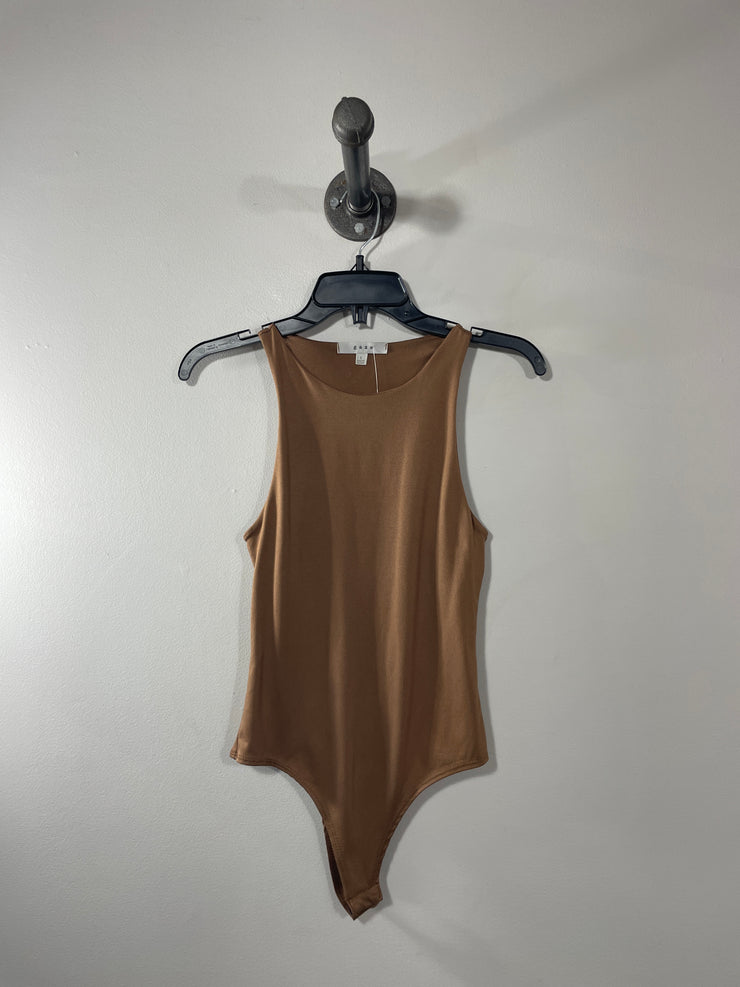 Gaze Brown Sleeveless Bodysuit