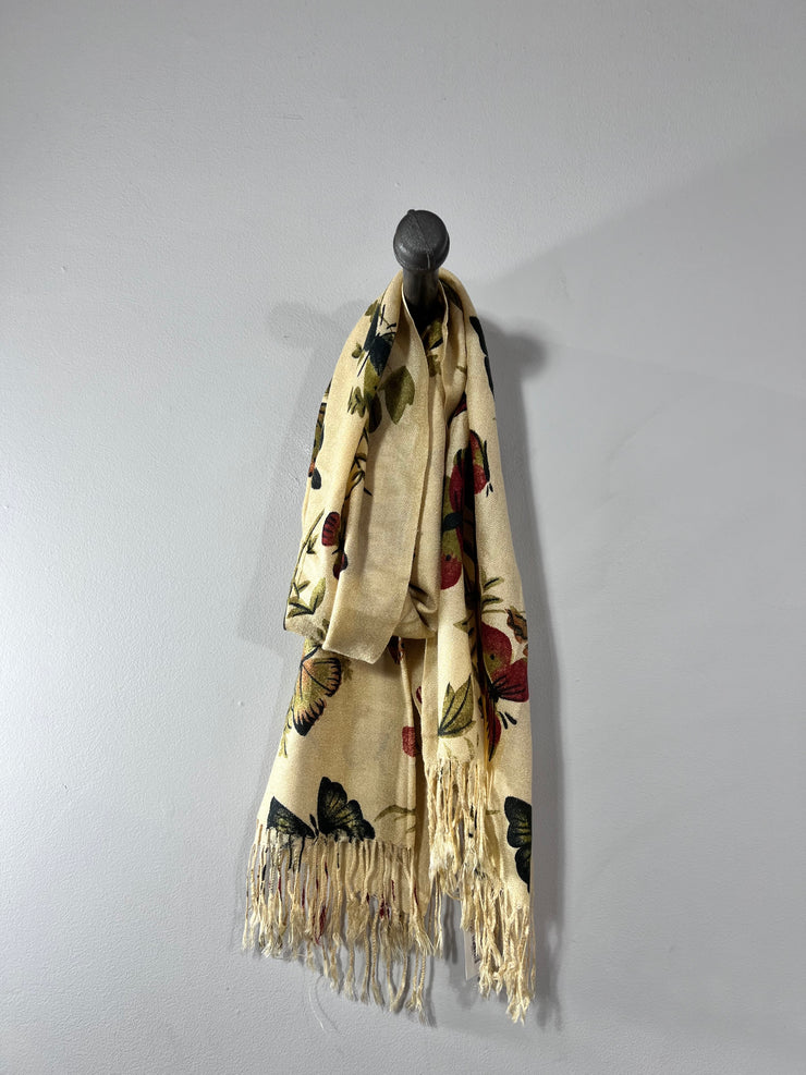 Donnapiu Beige Floral Scarf