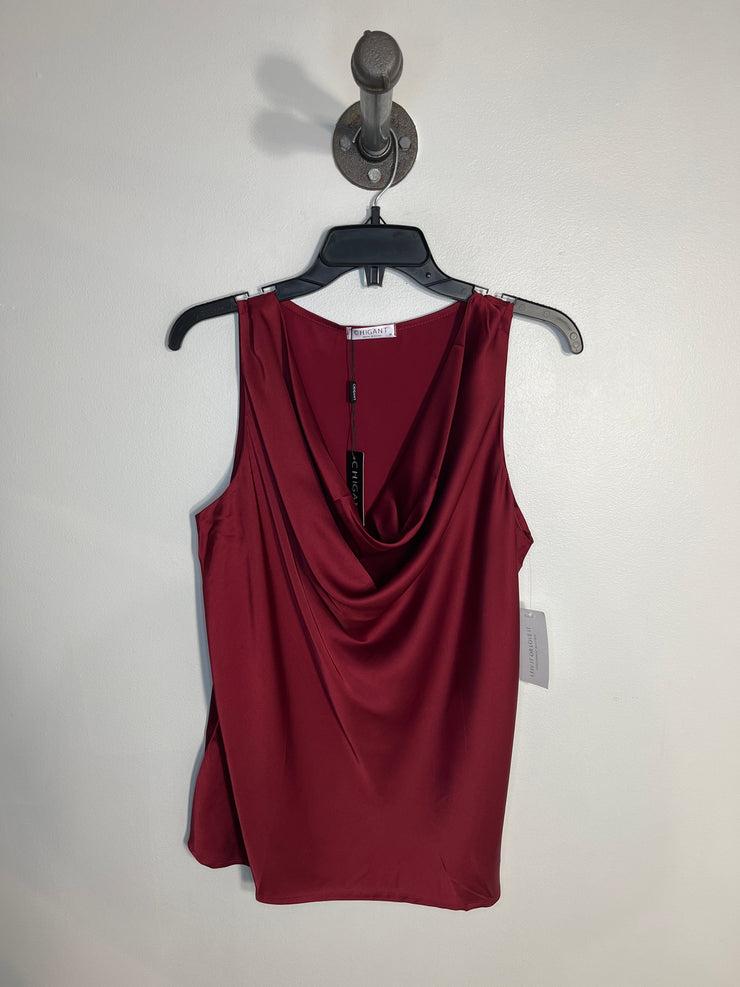 Chigant Red Satin Scoop Tank