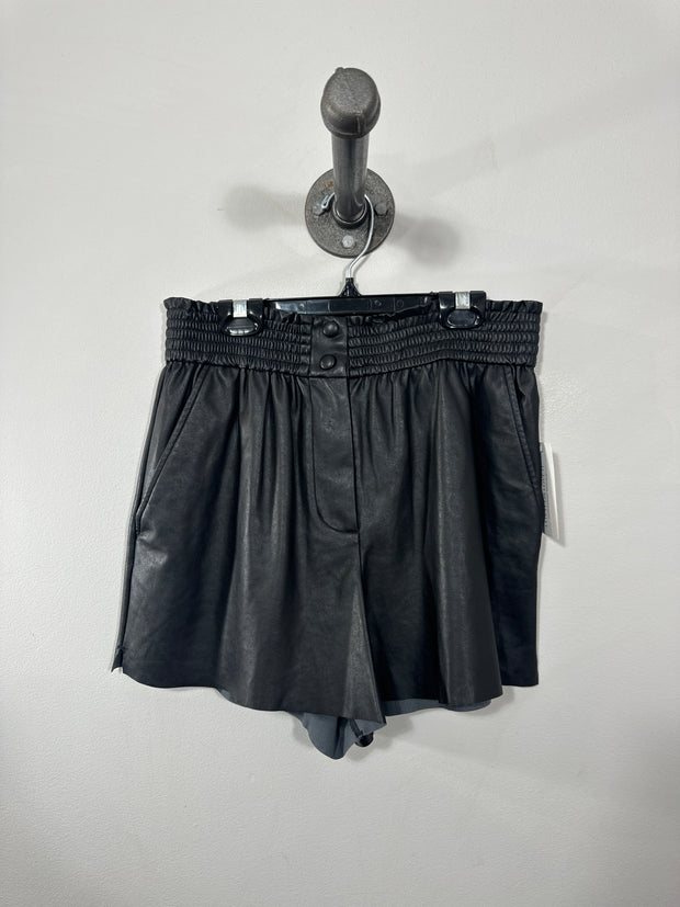 Wilfred Black Leather Shorts