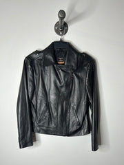 Xianghainer Blk Leather Jacket