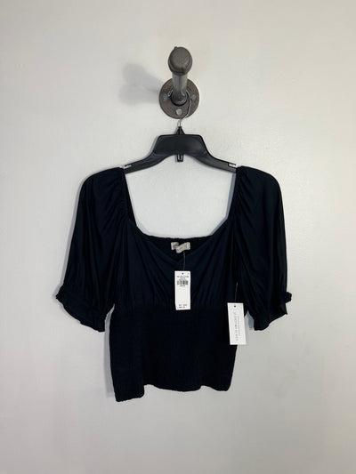 Abercrombie Blk Puff Slv Top