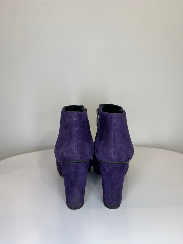 Geox Purple Suede Heel Boots