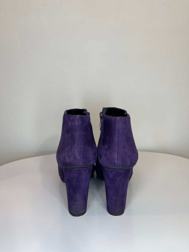 Geox Purple Suede Heel Boots