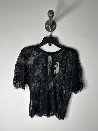 Dynamite Blk Sheer Lace Tee