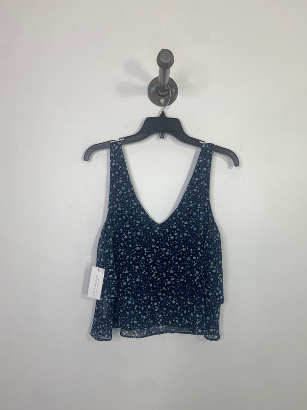 Garage Blue Floral Tank Blouse