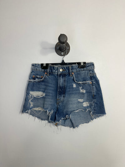 Zara Ripped Denim Shorts