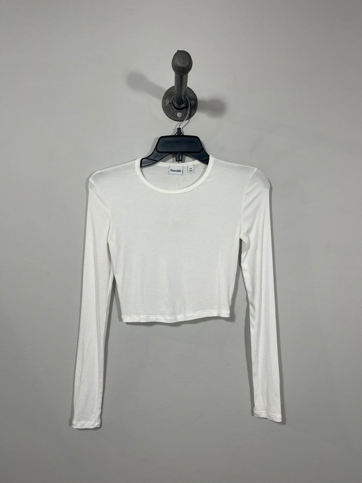 Sun-Deh White Crop Lsv Shirt