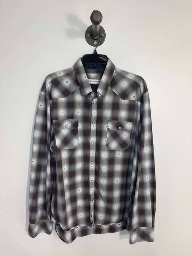John Lennon Plaid Button Up