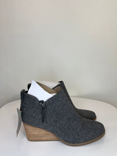 Toms Grey Wedge Heel Boots