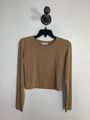 Babaton Tan Lsv  Cropped Top