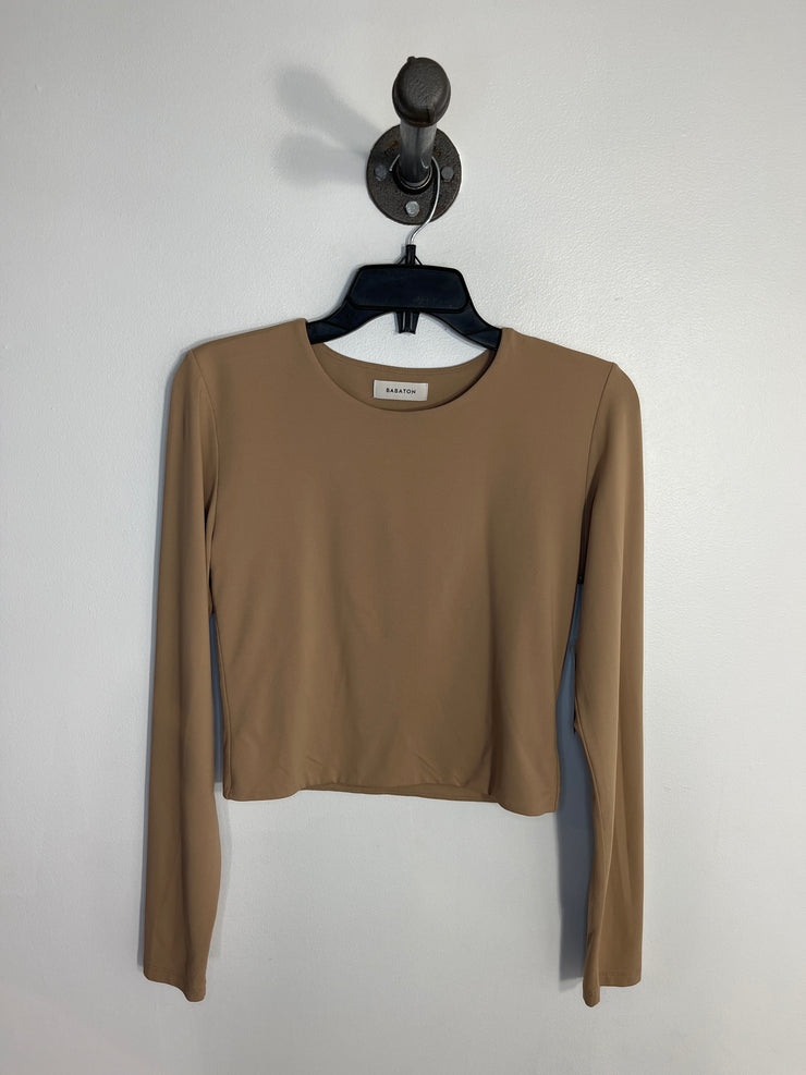 Babaton Tan Lsv  Cropped Top