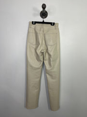 Agolde Cream Leather Pants