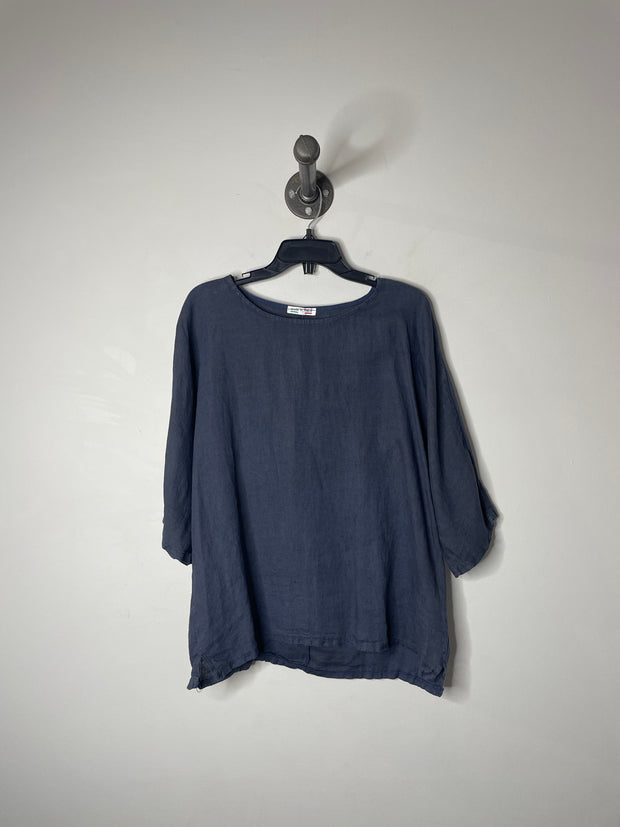 Made in Italy Navy Linen Top