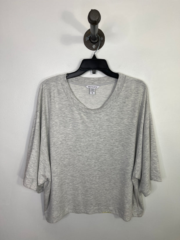 Athleta Grey Cropped Tee