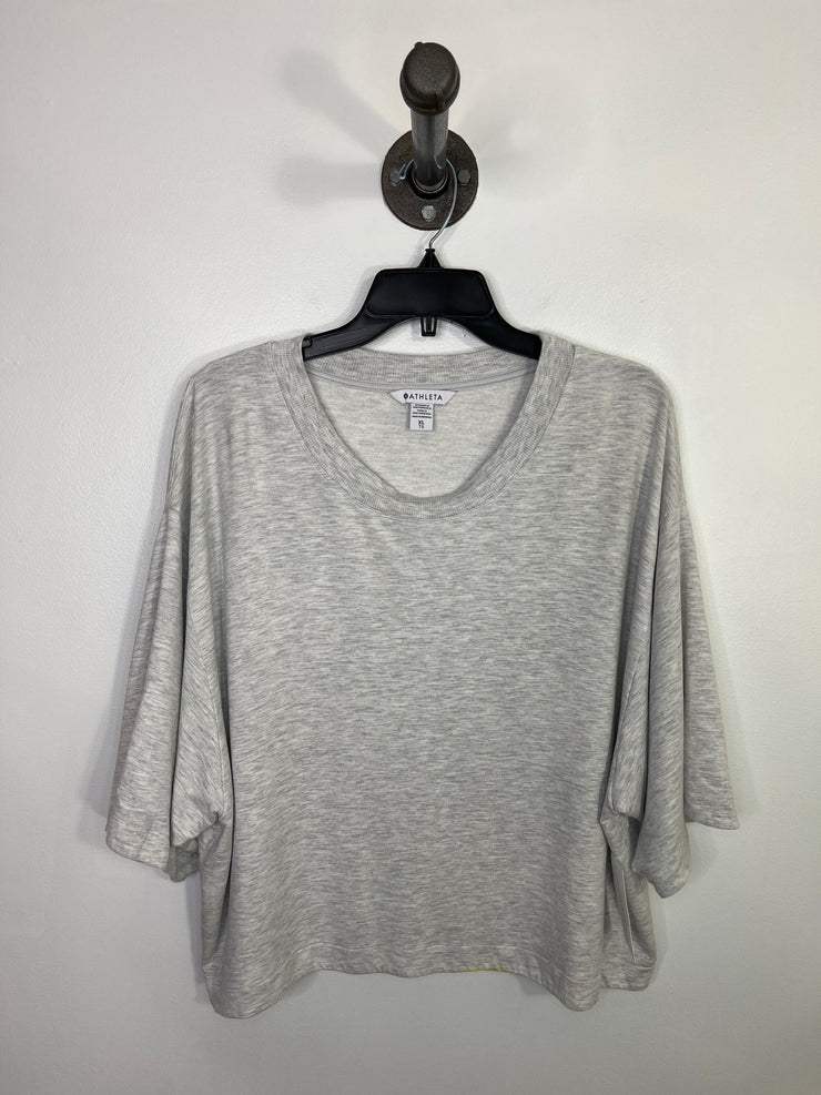 Athleta Grey Cropped Tee