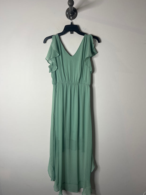 Cozy Casual Grn High Low Maxi