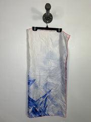 No Brand Wht/Bl Satin Scarf