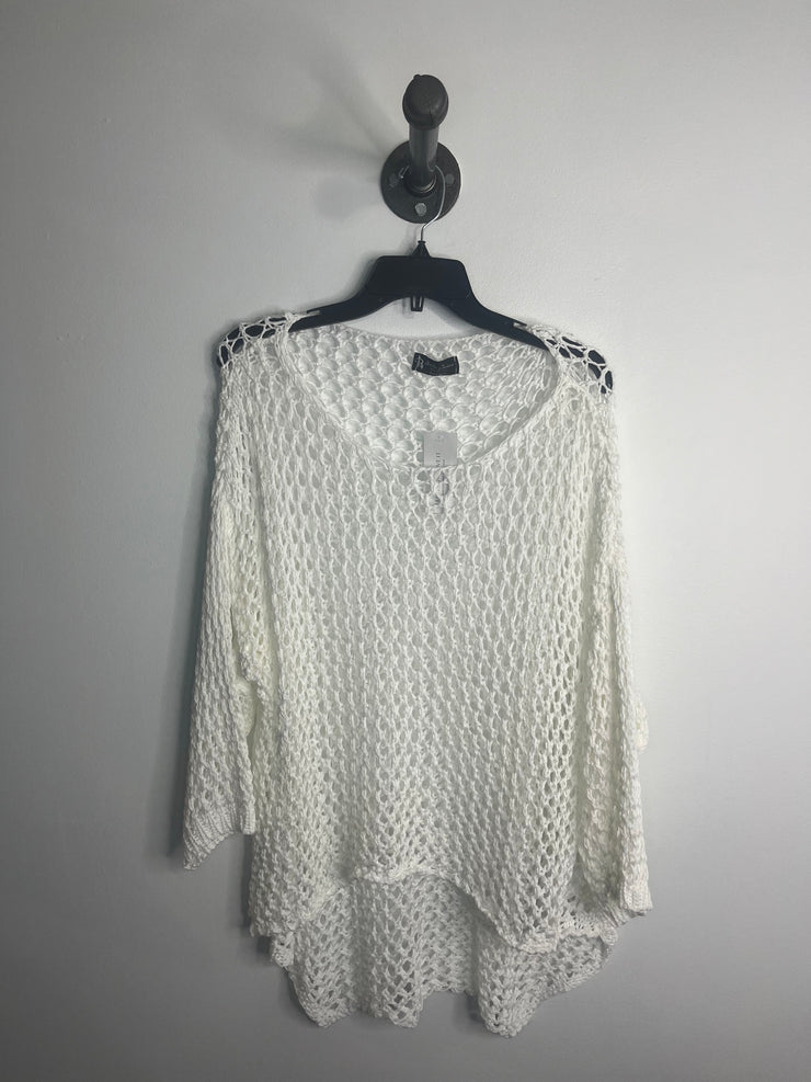 Cache-maillot en tricot blanc Bella C.